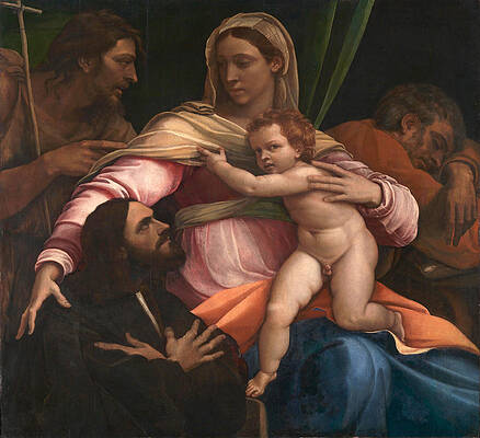 The Madonna and Child with Saints and a Donor Print by Sebastiano del Piombo