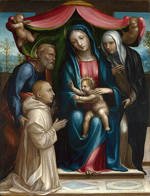 The Madonna and Child with Saints and a Donor Print by Sodoma The Madonna and Child with Saints and a Donor Print by Sodoma