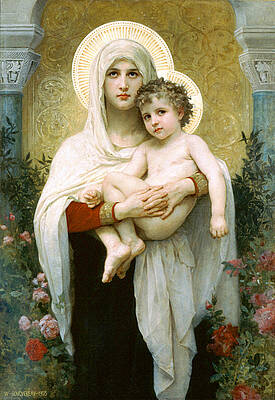 The Madonna of the Roses Print by William-Adolphe Bouguereau