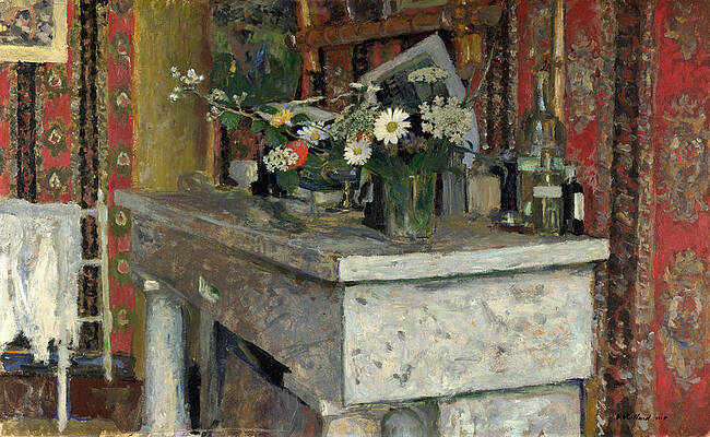 The Mantelpiece. La Cheminee Print by Edouard Vuillard