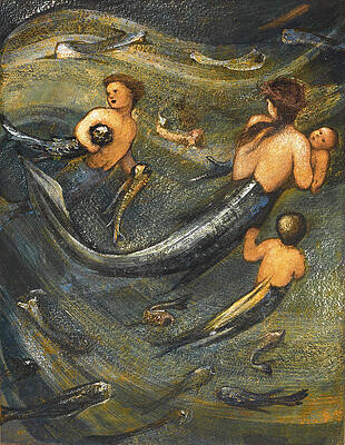The Mermaid Family Print by Edward Burne-Jones