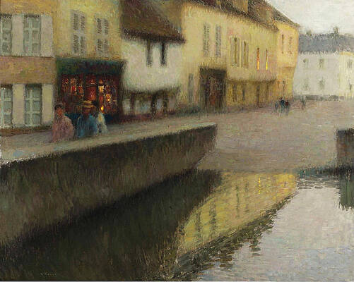 The Mirror Print by Henri Le Sidaner