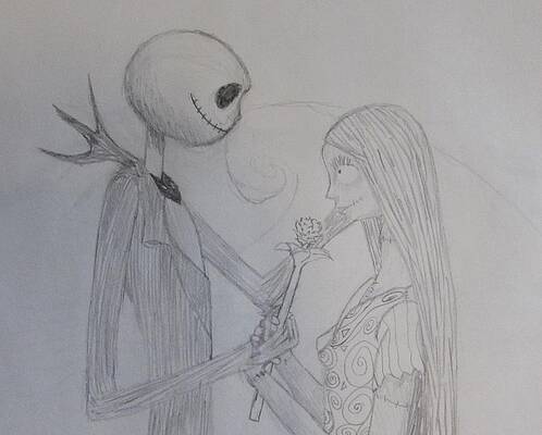Wall Art - Drawing - The nightmare before christmas by Aimee Strausbough