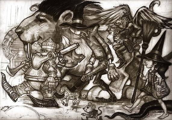 Wall Art - Drawing - The not yellow but definitely brick road by Michael Mynatt