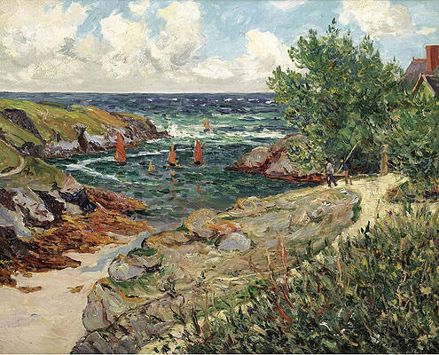 The Port of Goulphar. Belle-Ile-en-Mer Print by Maxime Maufra