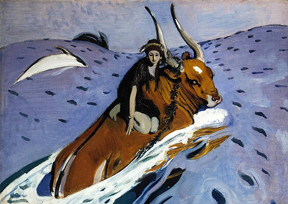 The rape of Europa Print by Valentin Alexandrovich Serov