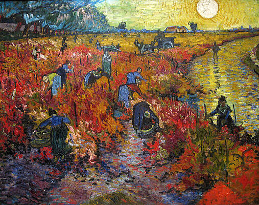 The Red Vineyard Print by Vincent van Gogh