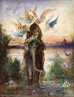 The Sacred Elephant Print by Gustave Moreau