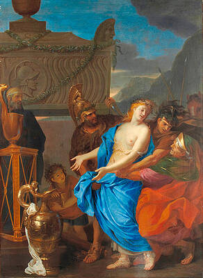 The Sacrifice Of Polyxena Print by Charles Le Brun