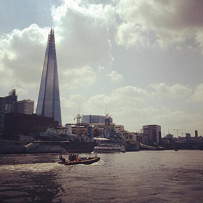 The Shard And Thames Print by Denise Taylor