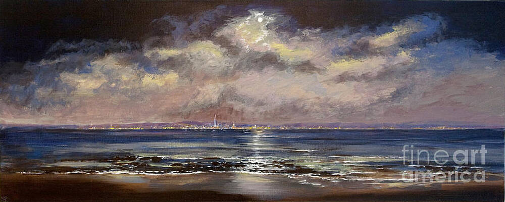 【F50号】sunday park サンデーパーク原画 oil painting Original Oil Painting, Vancouver Downtown Sunrise, 210129