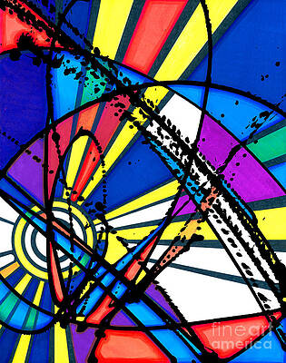 Wall Art - Drawing - The Sun Card by Joey Gonzalez