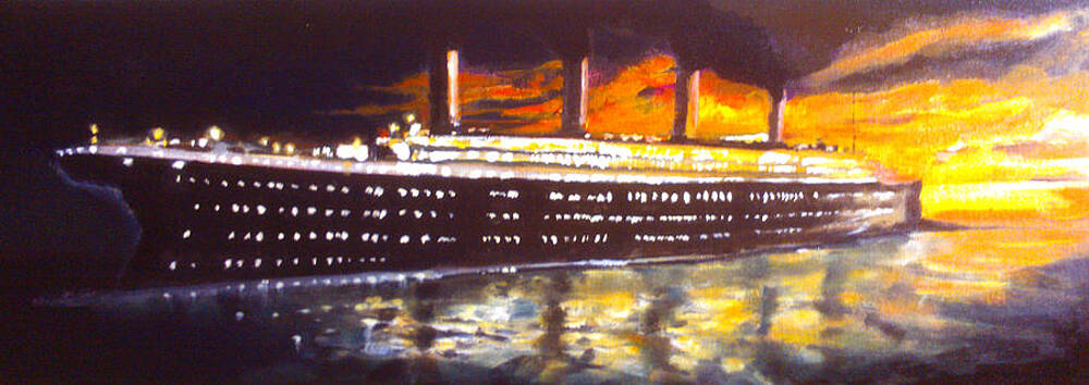 Wall Art - Painting - The Titanic by Paul Mitchell.