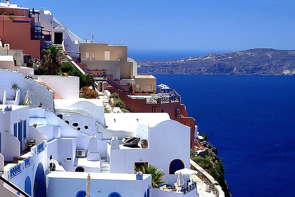 Wall Art - Photograph - The Town of Oia in Santorini by Mitchell R Grosky