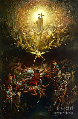 Wall Art - Painting - The Triumph of Christianity Over Paganism by Gustave Dore