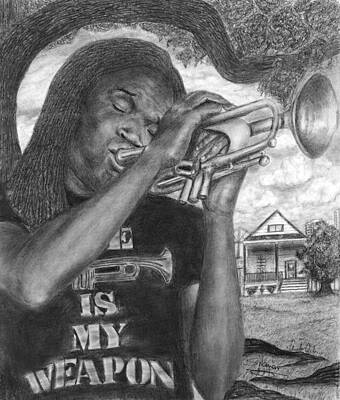 Wall Art - Drawing - The Trumpet of Conscience by Charles  Anderson