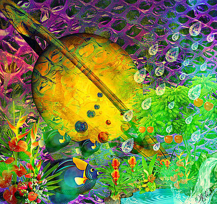 Wall Art - Mixed Media - The View From A Moon by Ally  White