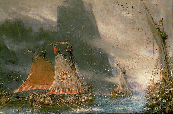 Viking Ship Paintings | Fine Art America