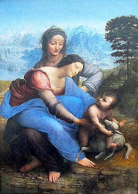 The Virgin and Child with St. Anne Print by Leonardo Da Vinci