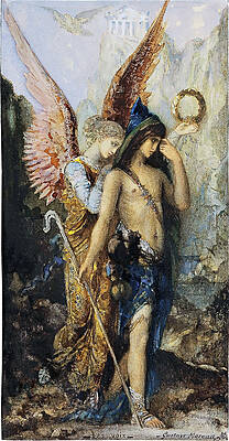 The Voices. Hesiod and the Muse Print by Gustave Moreau