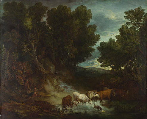 The Watering Place Print by Thomas Gainsborough
