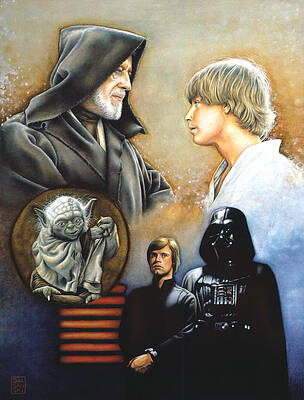 Wall Art - Drawing - The Way of the Force by Edward Draganski