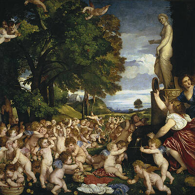 The Worship to Venus Print by Titian