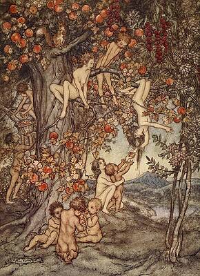 Wall Art - Drawing - There Was No Danger, No Trouble Of Any by Arthur Rackham