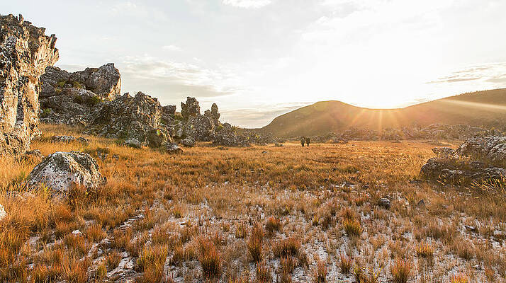 Wall Art - Photograph - Three Hikers Walk Towards The Setting by Alexandra Simone