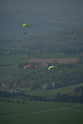 Wall Art - Photograph - Three Paragliders From Top In Front by Sebastian Kujas