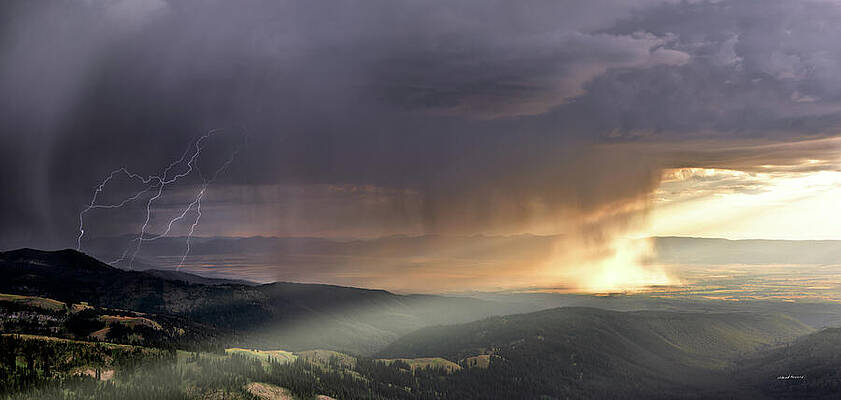 Thunder Shower and Lightning over Teton Valley by Leland D Howard Thunder Shower and Lightning over Teton Valley by Leland D Howard