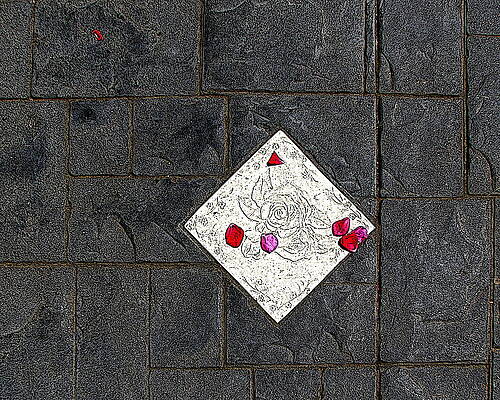 Tile with Rose Petals by Ben Freeman Tile with Rose Petals by Ben Freeman