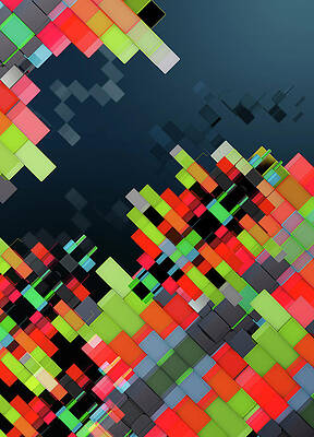 Wall Art - Photograph - Tilted Geometric Multicolored Abstract by Ikon Ikon Images