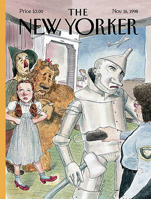Wall Art - Painting - Tin Man Stopped By Security At The Airport by Barry Blitt
