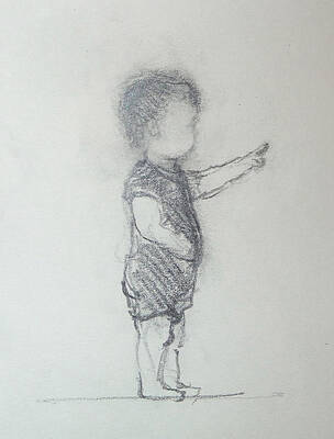 Toddler pointing - Life drawing by James Martin