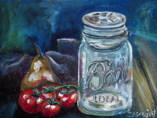Tomatoes and Jar by Susan LaVerdiere