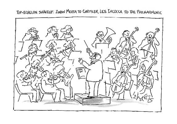 Wall Art - Drawing - Top-echelon Shakeup: Zubin Mehta To Chrysler by Sidney Harris