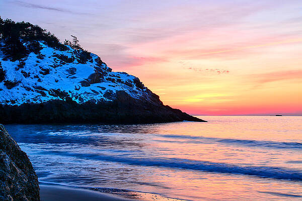 Wall Art - Photograph - Touch of Snow Singing Beach by Michael Hubley