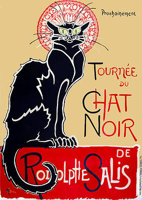 Postkarte Tour der schwarzen Katzen Steinlen 