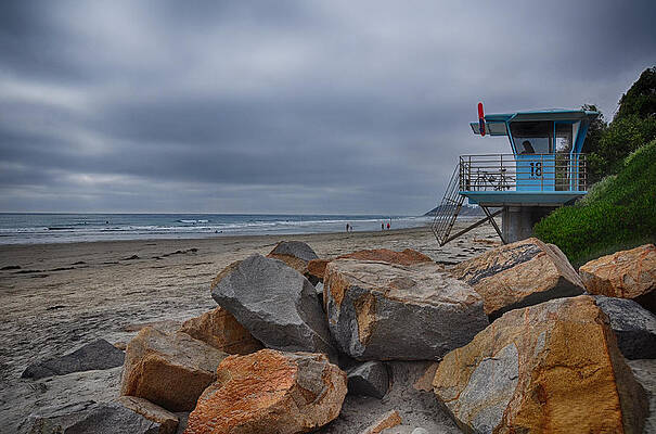 Tower 18 - San Elijo State Beach - Cardiff By The Sea - San Diego - California by Bruce Friedman Tower 18 - San Elijo State Beach - Cardiff By The Sea - San Diego - California by Bruce Friedman