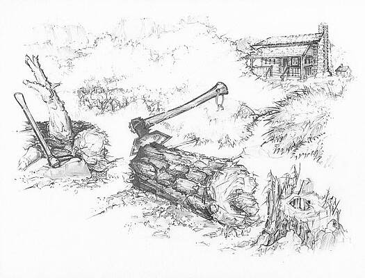 Wall Art - Drawing - Trail Divides by Scott and Dixie Wiley
