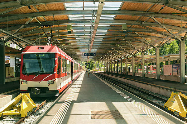 Wall Art - Photograph - Train Station In Mountain, Zermatt by Tamboly Photodesign