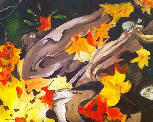 Tree Roots and Autumn Leaves by Judy Swerlick Tree Roots and Autumn Leaves by Judy Swerlick