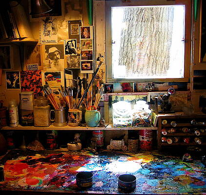 Wall Art - Painting - Tree Trunk Window by Les Leffingwell