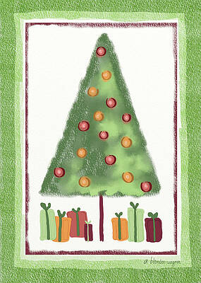 Wall Art - Digital Art - Tree With Presents by Arline Wagner