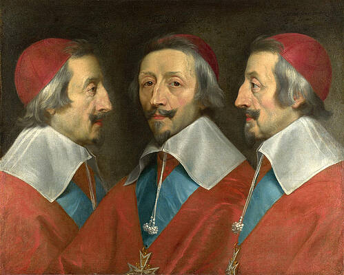 Triple Portrait of Cardinal de Richelieu Print by Philippe de Champaigne