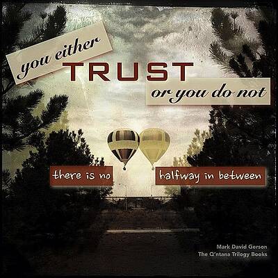 Wall Art - Photograph - Trust: you Either Trust Or You Do by Mark David Gerson