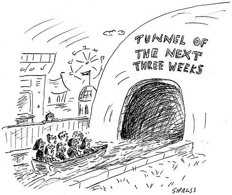 Wall Art - Drawing - Tunnel Of The Next Three Weeks by David Sipress