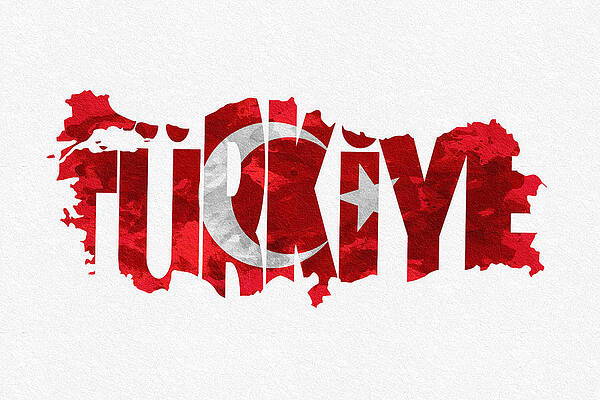 Wall Art - Digital Art - Turkey Typographic Map Flag by Inspirowl Design