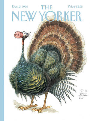 Wall Art - Painting - Turkey Wearing A False Pig Nose by Peter de Seve
